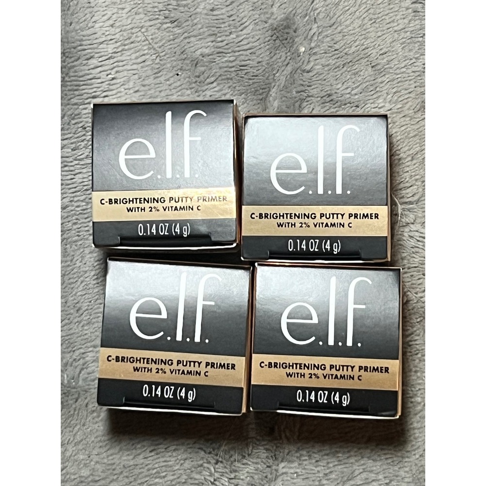 Lot of 4 e.l.f. C-Brightening Putty Primer 2% Vitamin C Universal Sheer Travel